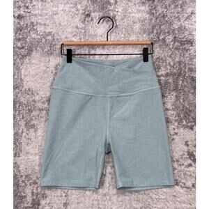 Beyond Yoga Bike Shorts Large Womens Blue Spacedye Cross Front Activewear